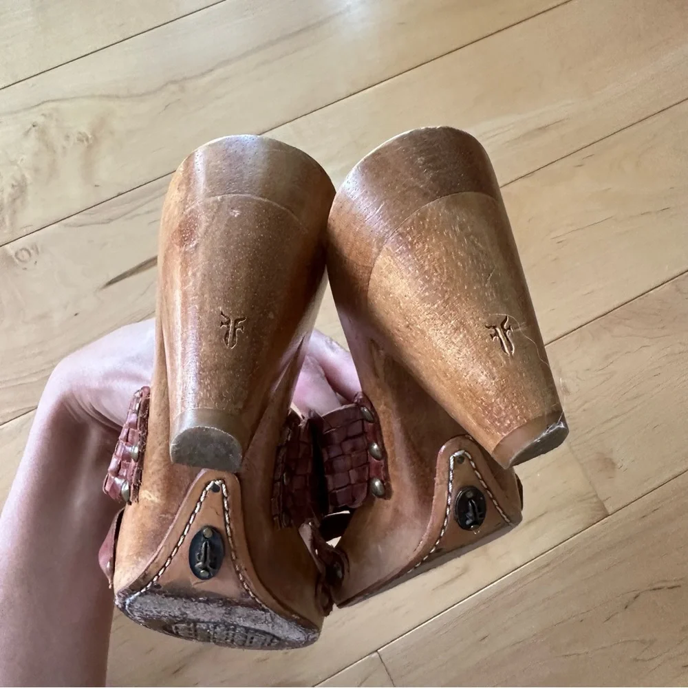 Frye Wooden Slip-on Leather Heels - Picture 5 of 6